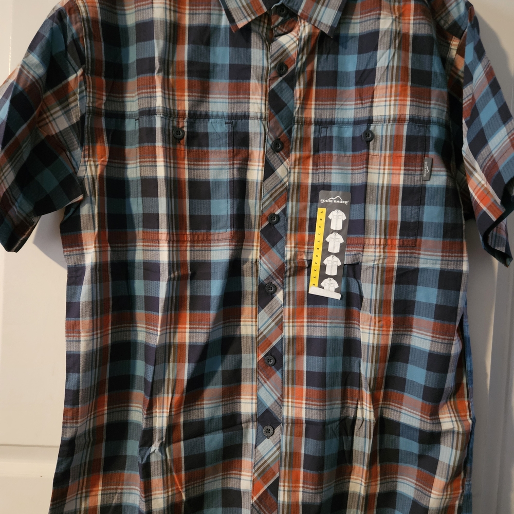 Eddie Bauer Hpneycomb  Multicolor Plaid Button Down Shirt Outdoor